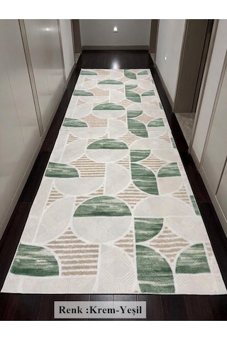 Krem Yeşil Modern Yıkanabilir Kabartmalı Kaymaz Taban Kesme Halı Yolluk Krem Yeşil Modern Yıkanabilir Kabartmalı Kaymaz Taban Kesme Halı Yolluk