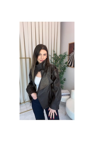 Meecy Zra Model Dik Yaka Yeni Sezon Deri Ceket Kahverengi Kahverengi