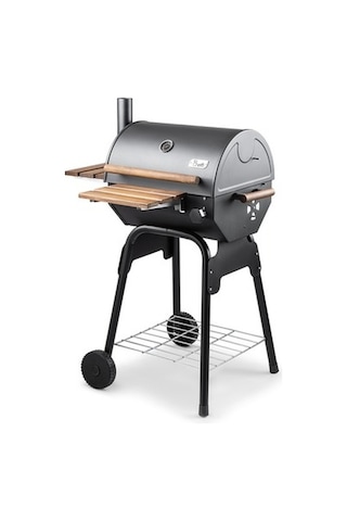 Grillord 50 Kömürlü Barbekü 1 Adet Döküm Izgaralı + Hediye Seti Siyah