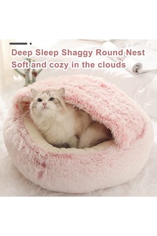 Leezsing Kedi Yatağı Peluş Sıcak Kedi Mağarası Rahat Ve Destekleyici Kolay Temizlenebilir Kaymaz Taban Küçük Ve Orta Ölçekli Evcil Hayvanlara Uygun