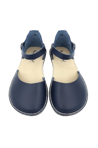 Bodhi Handcraft Kadın Barefoot Hakiki Deri Minimalist Günlük Sandalet El İmalatı Lacivert
