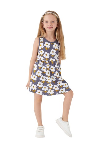 Rolypoly Florals Kız Çocuk Elbise Antrasit