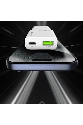 Lenyes Lch11 Type-c To Lightning Gan Teknolojili Pd Hızlı Şarj Özellikli Kablolu Şarj Seti 20w Beyaz Beyaz