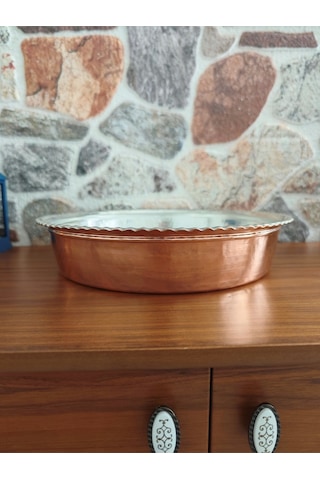 Moda Bakır Bakır Çiğ Köfte Leğeni 35 Cm Bakır