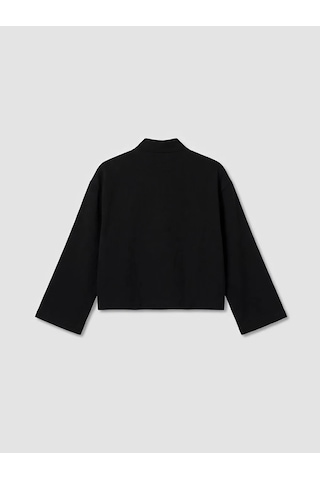 Lc Waikiki Siyah Şal Yaka Oversize Kadın Kimono
