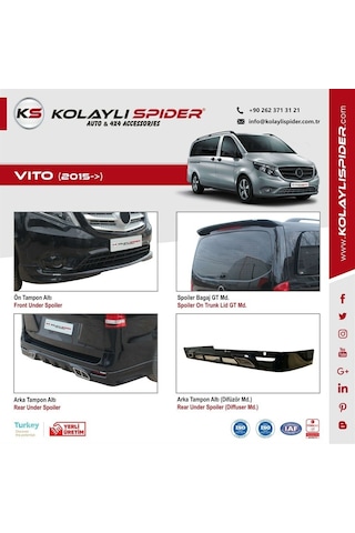 Mercedes Vito Kapı Eşiği 3 Prç Krom 2015 ve Sonrası