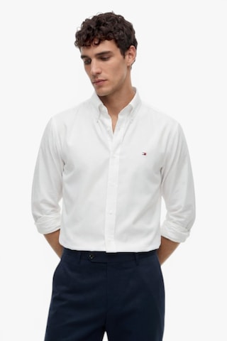 Tommy Hilfiger Cl Oxford Solıd Shırt Erkek Beyaz Gömlek - Mw0mw42936