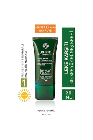 Yves Rocher Bitkisel Antioksidan Elixir Botanique Leke Karşıtı 50 SPF Yüz Güneş Kremi-E vitamini-30 ML