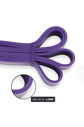 208 Cm Pilates Jimnastik Lastiği Egzersiz Yoga Direnç Bandı Orta-yüksek - Mor 2080x32x4.5 Mm