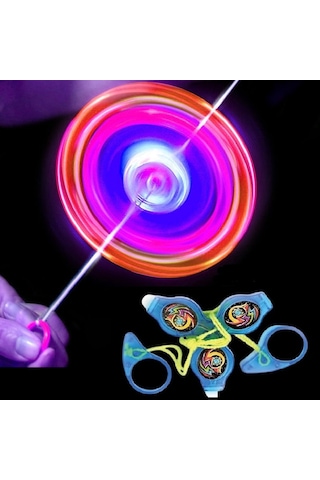 Vıp Renkli Led Işıklı Fırfır Mavi Fırfır Yeni Nesil Işıklı Oyuncak Blue A Pull It To Top Spining