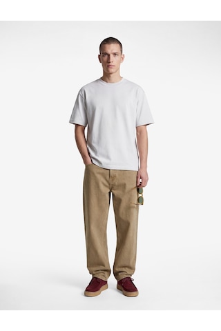Koton Kısa Kollu Pamuklu Tok Kumaş Bisiklet Yaka Oversize Basic Tişört Beyaz 6sam10385mk
