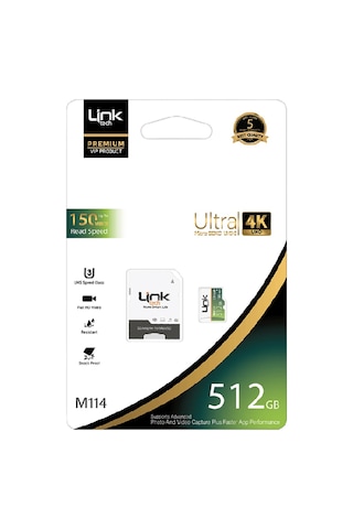 Linktech M114 Premium Micro SD Ultra 512 GB Hafıza Kartı
