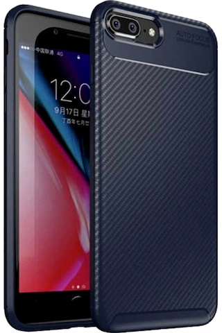 Apple Uyumlu iPhone 7 8 Karbon Desenli Negro Silikon Kılıf Lacivert