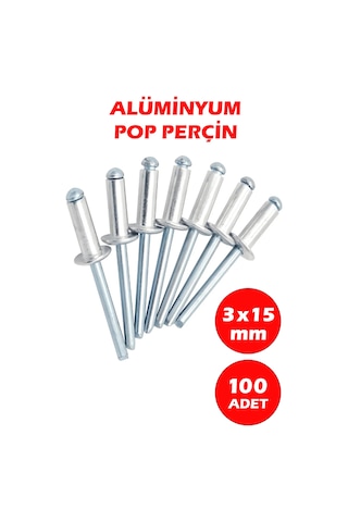 3x15 Alüminyum Pop Perçin 100 Adet
