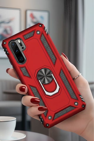 Huawei P30 Pro Kılıf Yüzüklü Stand Olabilen Magnetic Tpu Tank Kapak
