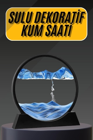 3d Led Işıklı Kum Saati Gece Lambası Hareketli Sulu Kum Saati Dekoratif - Bayi Depom