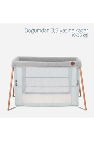 Iris 2 'si Bir Arada Anne Yanı Beşik ve Taşınabilir Çift Katlı Park Yatak Beyond Grey Eco