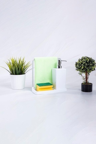 Luna Mutfak Sıvı Sabunluk Beyaz, Bez Askılı-1189