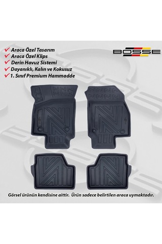Opel Astra H Paspas Araca Özel SEDAN - HB 2004 2015 BOSSE 3D Havuzlu Oto Paspas