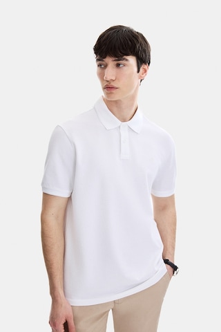 Backandbond Beyaz Regular Fit Örme Polo Yaka Tişört