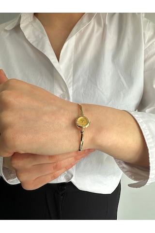 Arpaş 14 Ayar Altın Saatli Sade Bileklik 944 Gold Sarı Altın