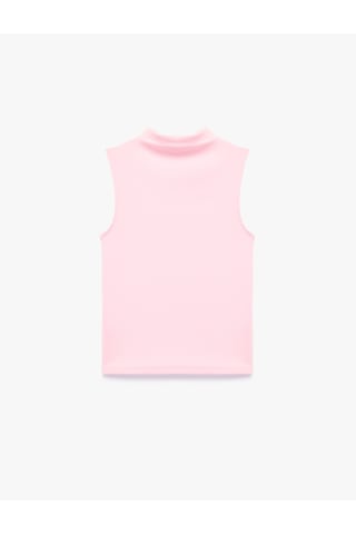 Koton Pamuklu Dik Yaka Slim Fit Kolsuz Body Pembe 7wak10056ek Gül