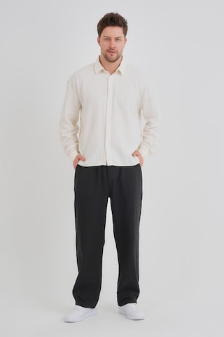 Redline Bond Keten Oversize Rahat Kalıp Premium Kumaş Basic Gömlek Beyaz