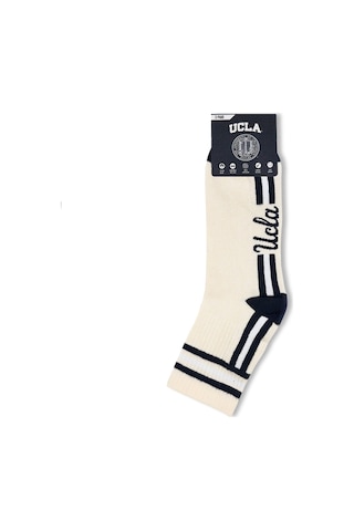 Ucla Leontıs 3'lü Kemik Rengi Uzun Jakarlı Pamuk Standard Fit Unisex Çorap