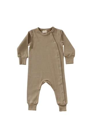 Tinylamb Native Unisex 2 Parça %100 Organik Pamuk Bebek Ve Çocuk Tulumu 2'li Takım Kahve-krem