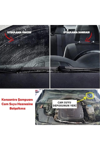 Badem10 Automix Araba Araç Otomobil Oto Silecek Temizleme Konsantre Cam Suyu Şampuanı Çam Kokulu 50 Ml