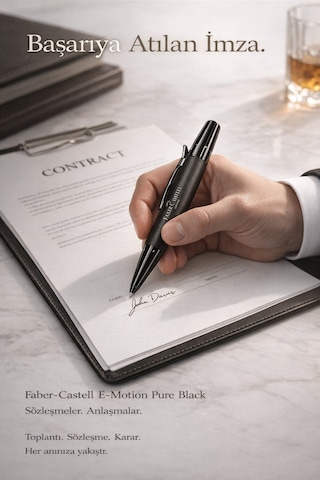 Faber-castell E-motion Pure Black Premium Tükenmez Kalem Metal Gövde, Mat Siyah Pvd Diğer