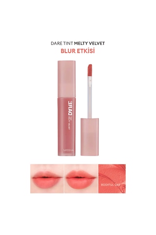 Uzun Süre Kalıcı, Bulaşma Yapmayan, Kadifemsi Bitiş Sunan Tint Dare Tint Melty Velvet Rosyful Day 0 76089578