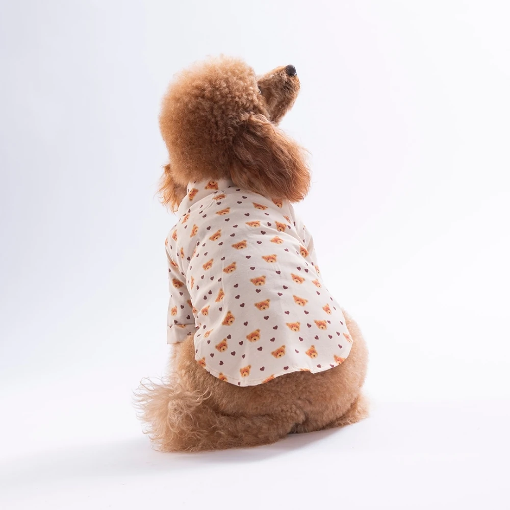 Teddy Belle Desenli Kedi Köpek Gömlek