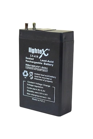 Lightex Lt-418 4V 1.8Ah Bakımsız Işıldak Aküsü