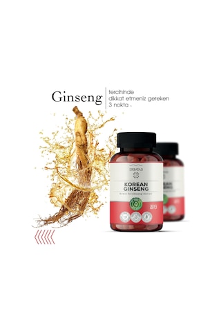 Erbatab Kırmızı Kore Ginsengi Ekstresi Korean Ginseng 30 Kapsül