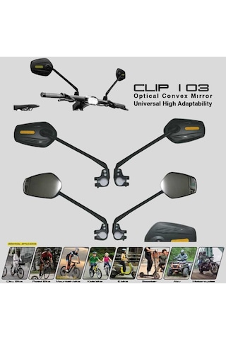 Lexis Clip 103 Universal Optik Geniş Açılı Bisiklet/e-bike/e-scooter/atv/motosiklet Aynası