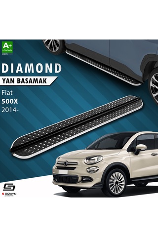 S-dizayn Fiat 500x Diamond Krom Yan Basamak 173 Cm 2014 Üzeri
