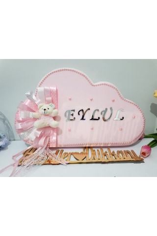 İnci Süslemeli Taç Bebek Odası Kapı Süsü Çok Renkli