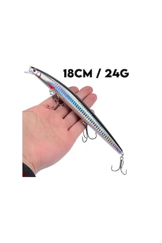 10 Adet 18cm 24gr Minnow Rapala Sahte Yapay Yem 1 Kalite Ekonomik Paket