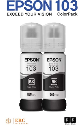 Epson 103 EcoTank L3266 İkili Siyah Mürekkep Kartuş Seti