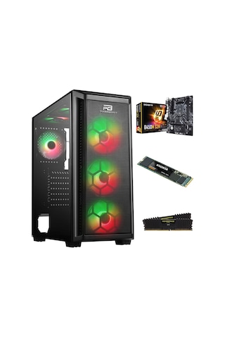 APU AMD Ryzen 3 2200G 16 GB DDR4 500 GB NVMe SSD Free Dos Oyuncu Bilgisayarı