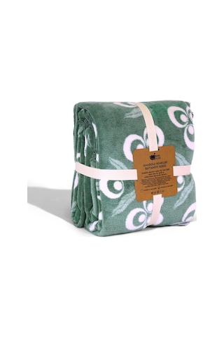 Bigghome Çintemani Yeşil Çift Kişilik Battaniye 200 X 220 Cm Karışık