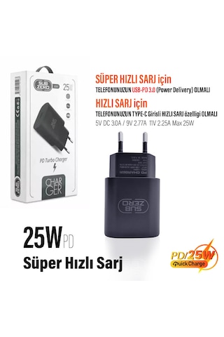Subzero Sg63 25w Pd Turbo Type-c Girişli Ev Şarj Başlığı