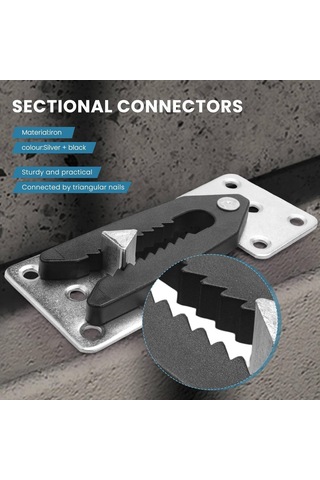 Samdoo 4 Adet Demir Mutfak Koltuk Yatağı Ekleme Bağlayıcı, Gümüş-siyah Mobilya Katlanabilir Bağlantı Elemanı