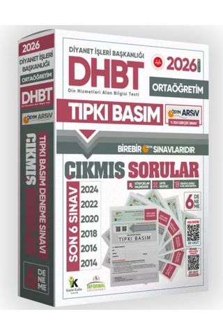 2026 Kpss-dhbt Ortaöğretim ÖSYM Çıkmış Soru Tıpkı Basım 6lı Kitapçık Türkiye Geneli Deneme Paketi