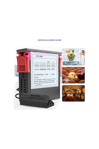 Stc-3028 220v Lcd Ekranlı Problu Termostat Dijital Sıcaklık Kontrol Cihazı