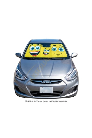 Güneşlik Metalize Ön Cam Emoji 135cmx65cm