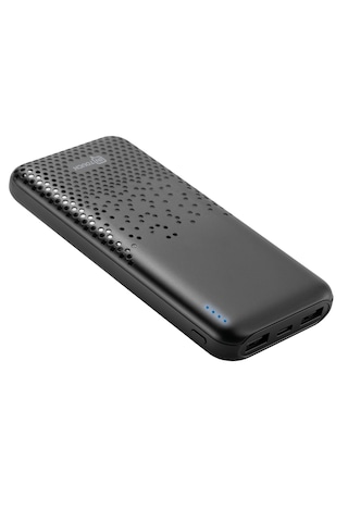 10.000 Mah Slim Dual Port Powerbank Tüm Cihazlarla Uyumlu Taşınabilir Şarj Cihazı Siyah