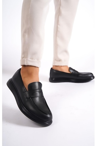 Mubiano Clt8500 Erkek Kolej Model Cilt Loafer Siyah