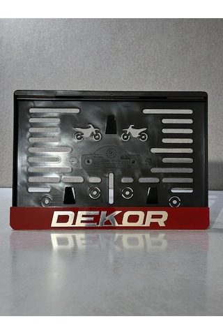 Motorsiklet Dekor Plakalık Kırmızı Kabartmalı Krom Yazı 1 Adet Motor Plakası